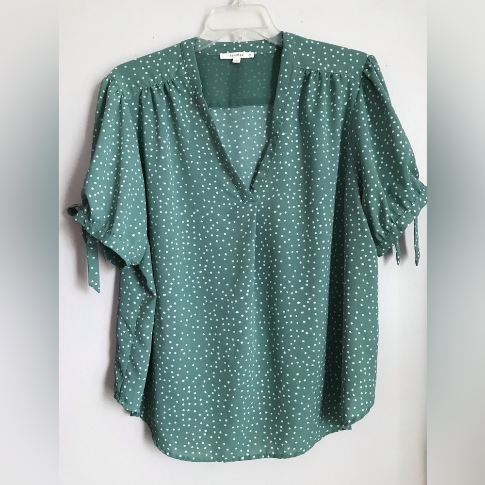 Sage Green Polka Dot Women's Top